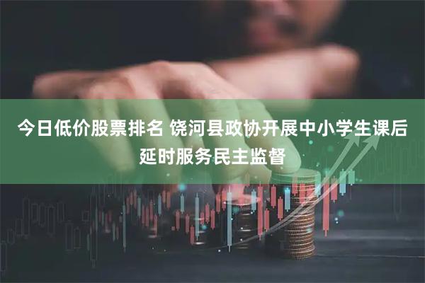 今日低价股票排名 饶河县政协开展中小学生课后延时服务民主监督